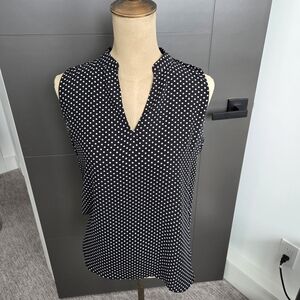 Premise Black and White Sleeveless Blouse